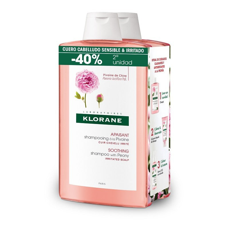 KLORANE Champú Peonía DUPLO 2x400ml-1