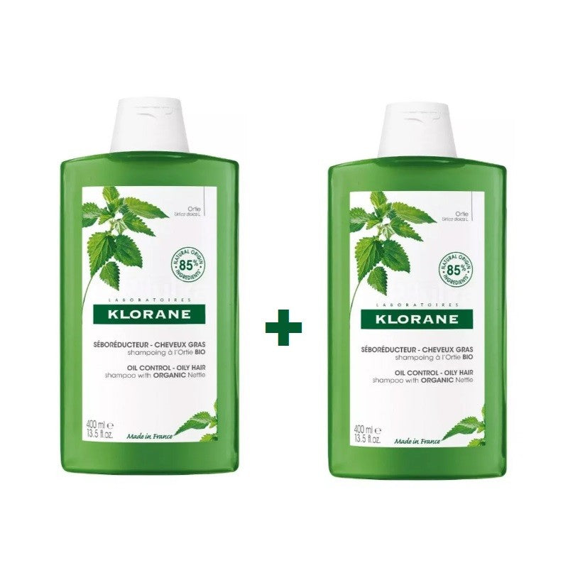 KLORANE Champú a la Ortiga Cabello Graso DUPLO 2x400ml-1