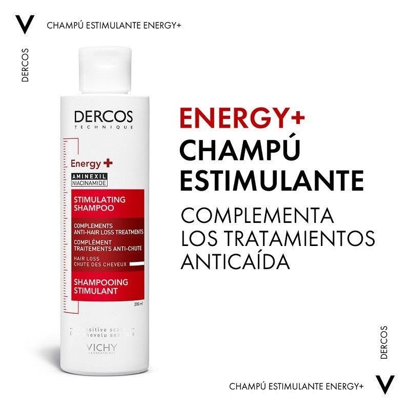 VICHY Dercos Champú Anticaída Estimulante Energizante DUPLO 2x200ml-4