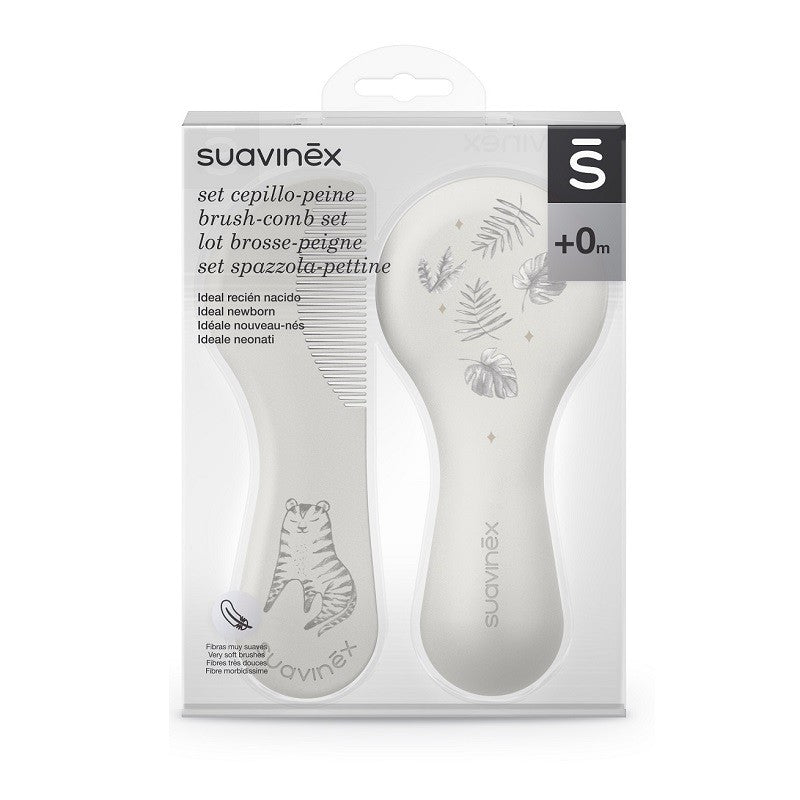 SUAVINEX Set Cepillo y Peine Recién Nacido Blanco 0+m-1