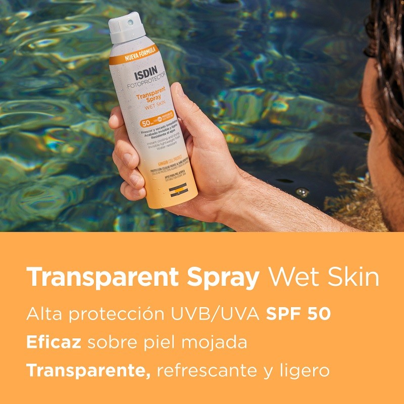 ISDIN Fotoprotector Transparent Spray Wet Skin SPF 50+ (250ml)-4