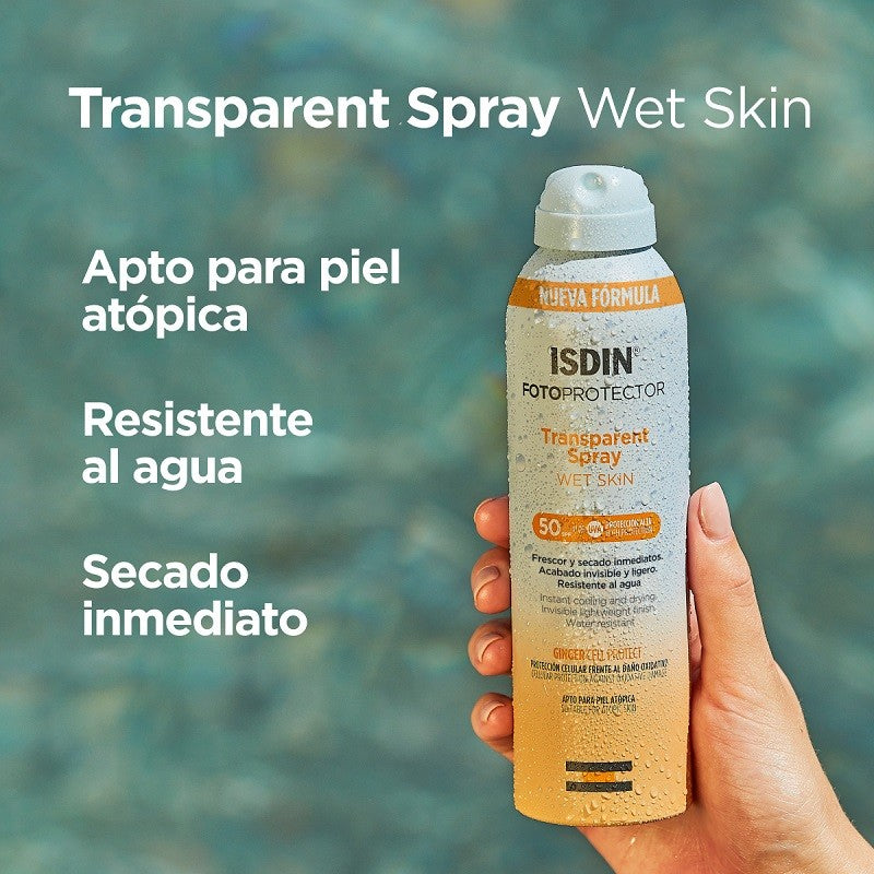 ISDIN Fotoprotector Transparent Spray Wet Skin SPF 50+ (250ml)-6