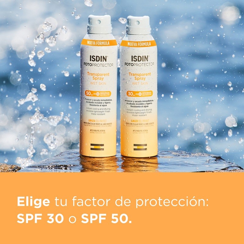 ISDIN Fotoprotector Transparent Spray Wet Skin SPF 50+ (250ml)-10