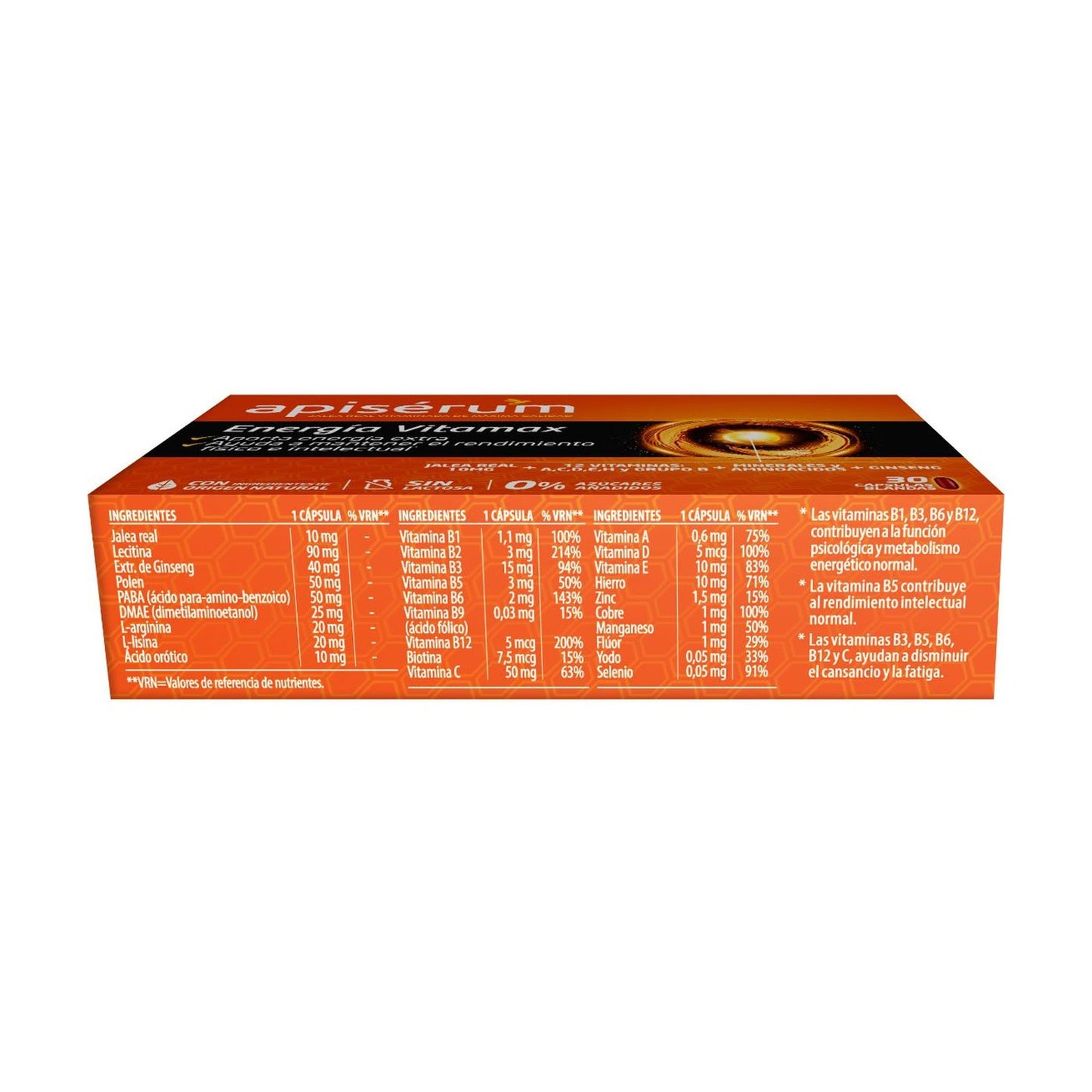 Apiserum Energía Vitamax 30 cápsulas-3