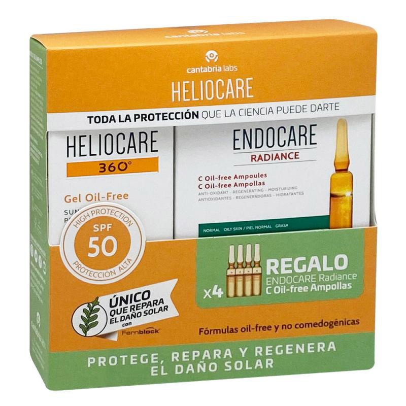 HELIOCARE Pack Gel Oil Free 50 ml+ Endocare Radiance C 4 Ampollas-1