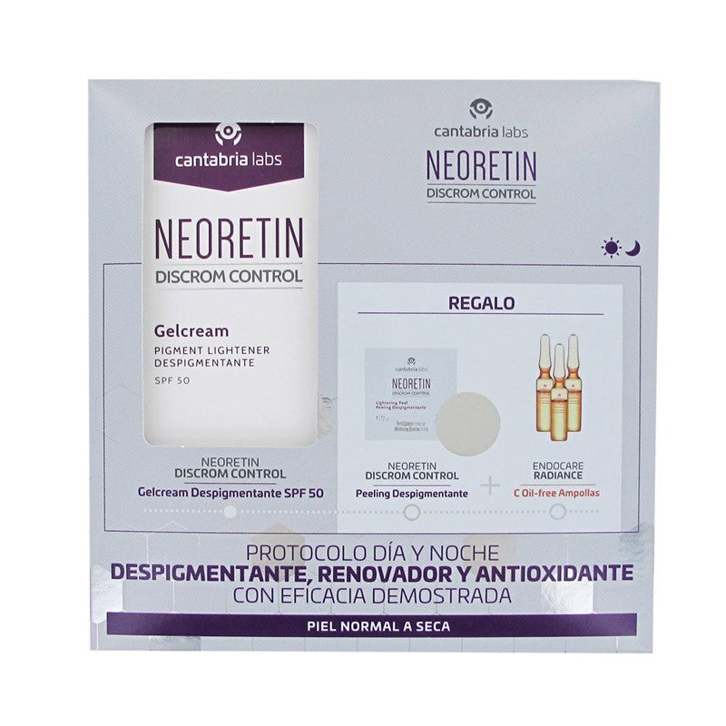 NEORETIN Discrom Control Gel Crema Despigmentante + Peeling Antimanchas+ Radiance Ampollas-1