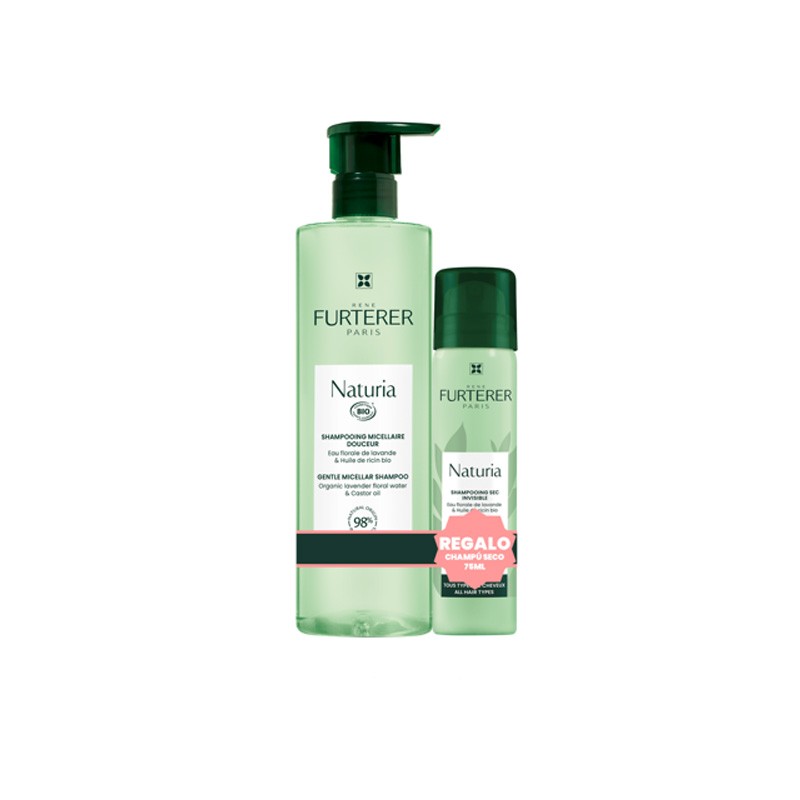 RENE FURTERER Naturia Champú Micelar Suave 400 ml +Champú Seco 75 ml REGALO-1