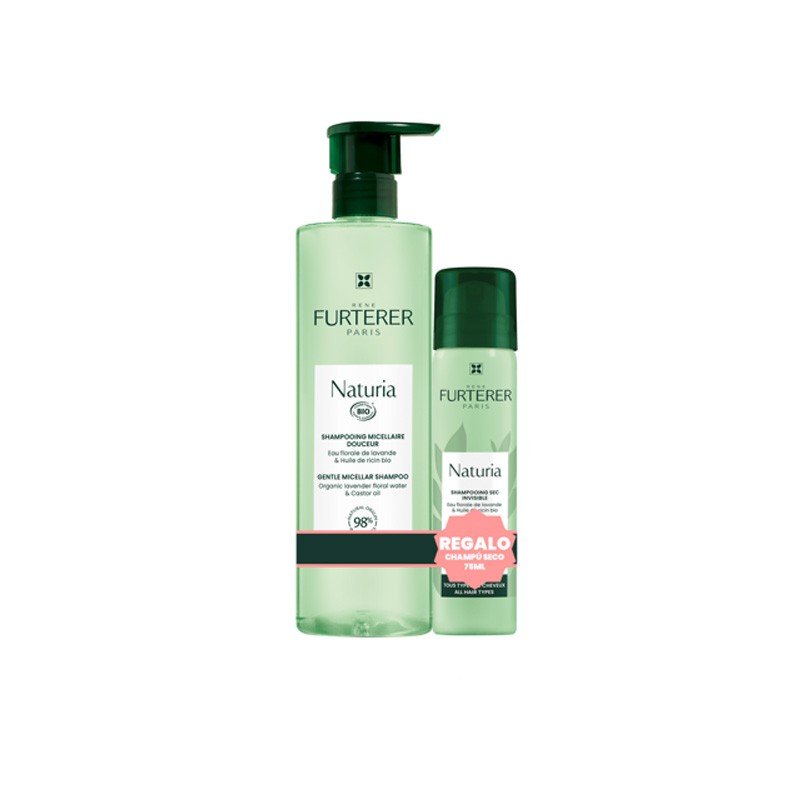 RENE FURTERER Naturia Champú Micelar Suave 400 ml +Champú Seco 75 ml REGALO-1