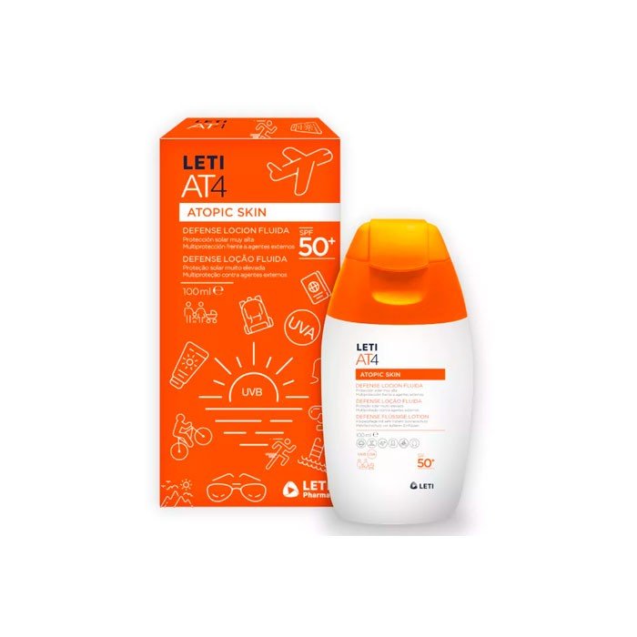 LETI AT4 Defense Loción Solar Fluida SPF50 +100 ml-1