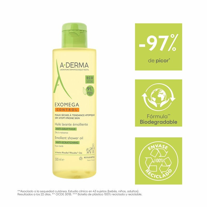 A-DERMA Exomega Control Aceite de Ducha y Baño 500ml-2