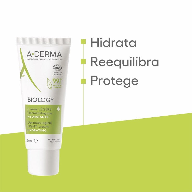 A-DERMA Biology Crema Ligera Dermatológica Hidratante BIO 40ml-2