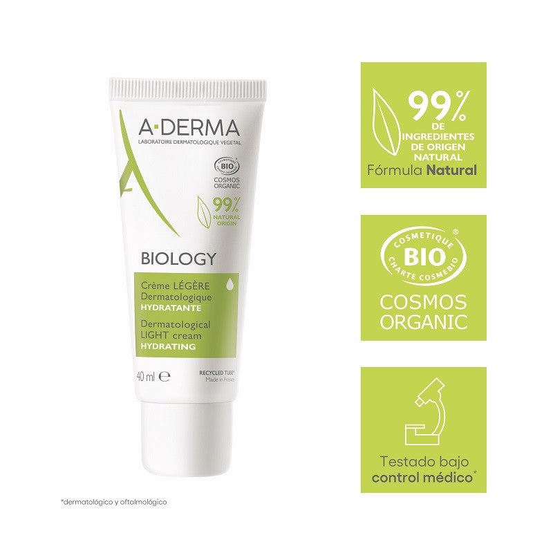 A-DERMA Biology Crema Ligera Dermatológica Hidratante BIO 40ml-3