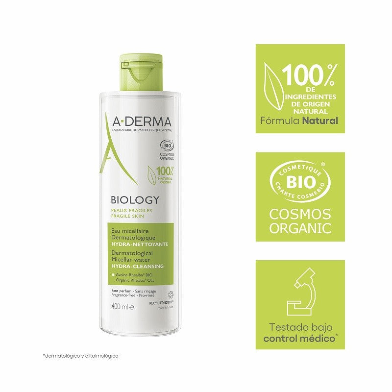 A-DERMA Biology Agua Micelar Dermatológica 400ml-3