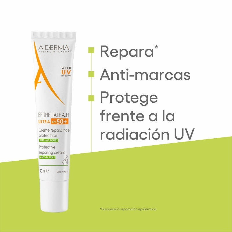 A-DERMA Epitheliale AH Ultra Crema Reparadora Protectora SPF 50+ (40ml)-2