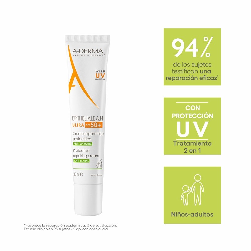 A-DERMA Epitheliale AH Ultra Crema Reparadora Protectora SPF 50+ (40ml)-3