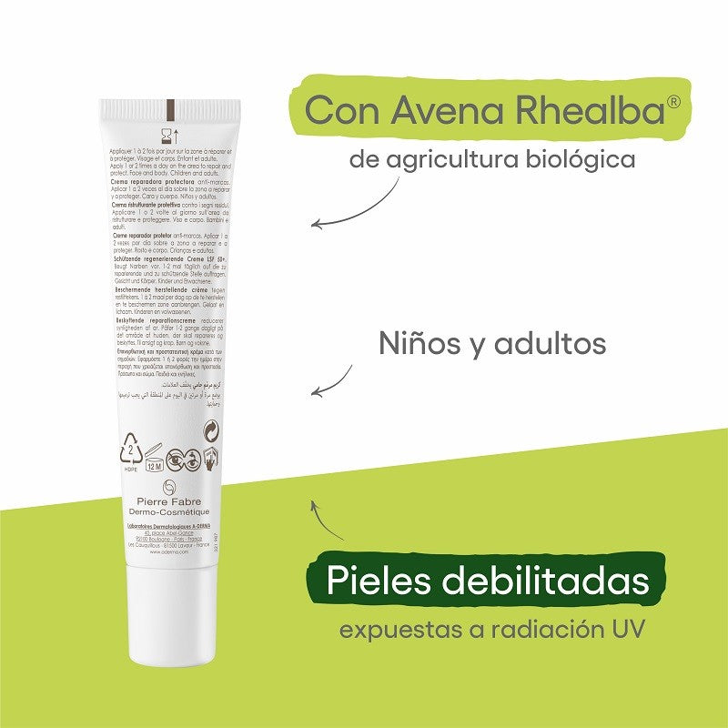 A-DERMA Epitheliale AH Ultra Crema Reparadora Protectora SPF 50+ (40ml)-4