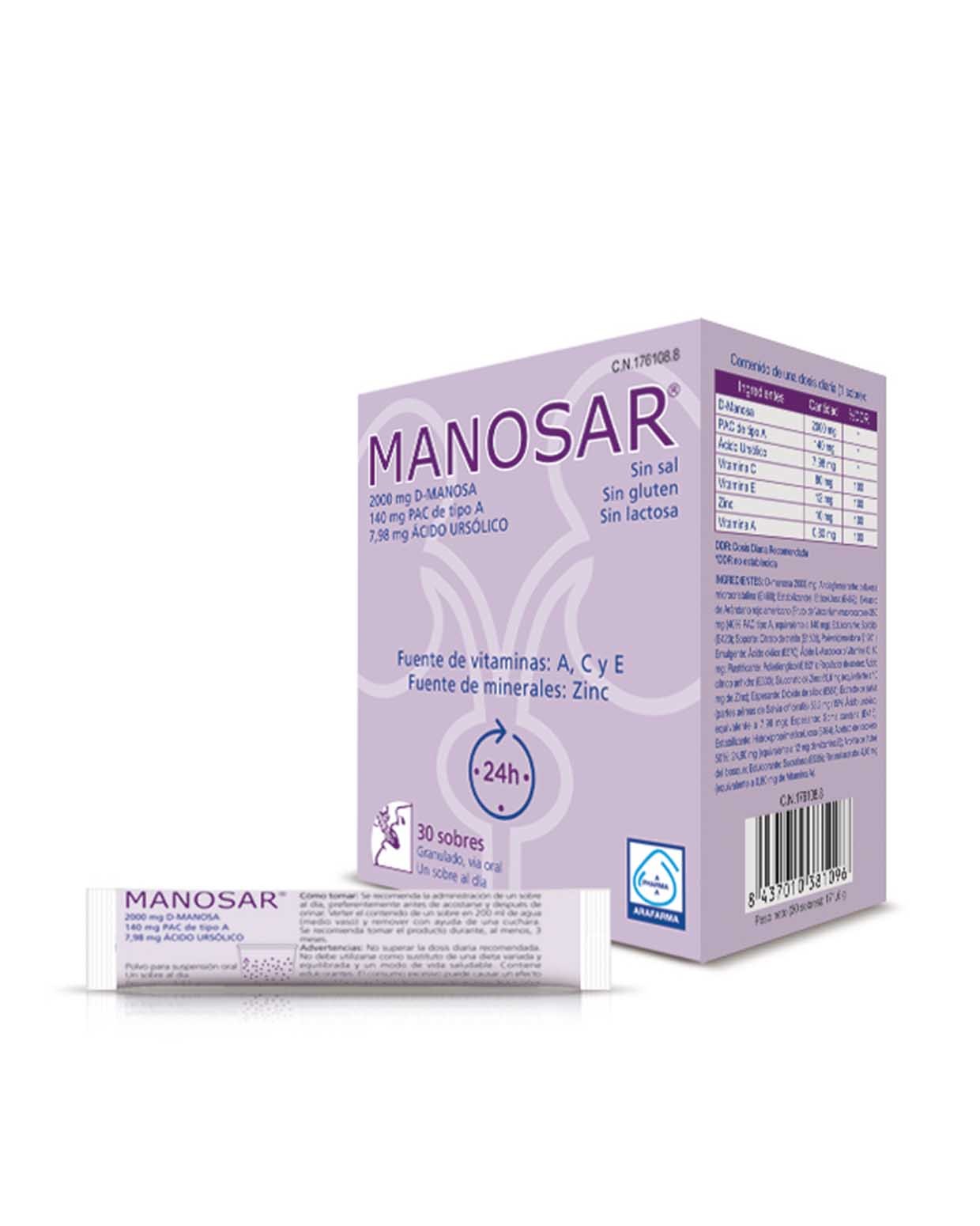 Manosar Vitaminas A,C,E y Zinc 30 Sobres-1