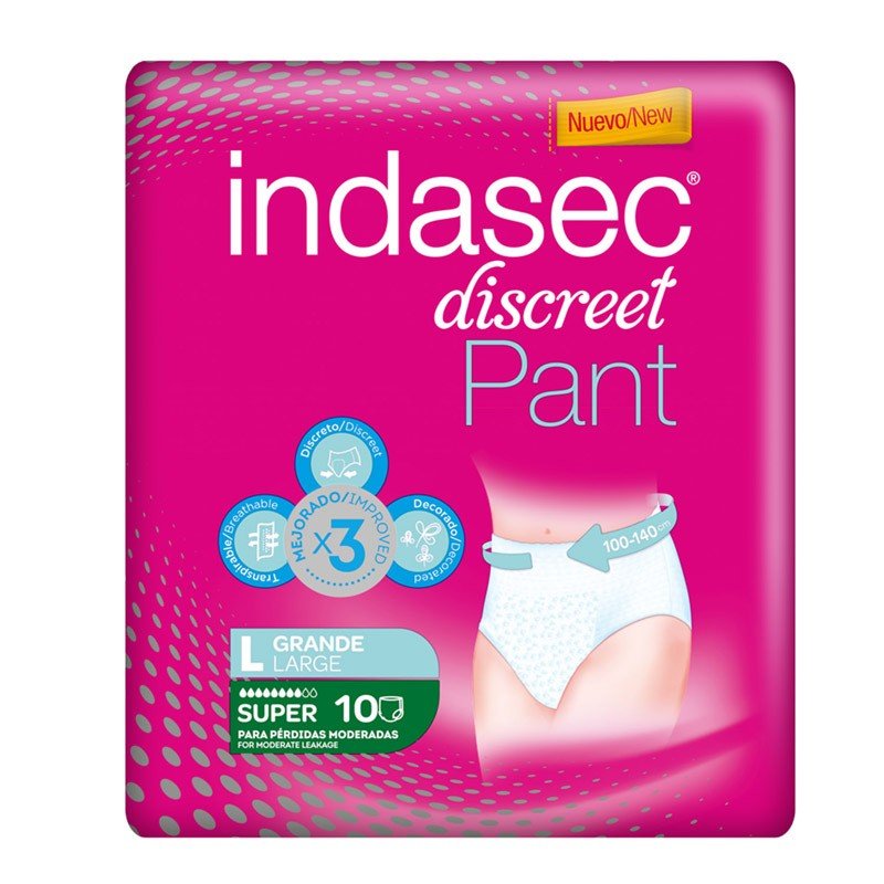 INDASEC Discreet Pant PlusTalla G 10 uds-1