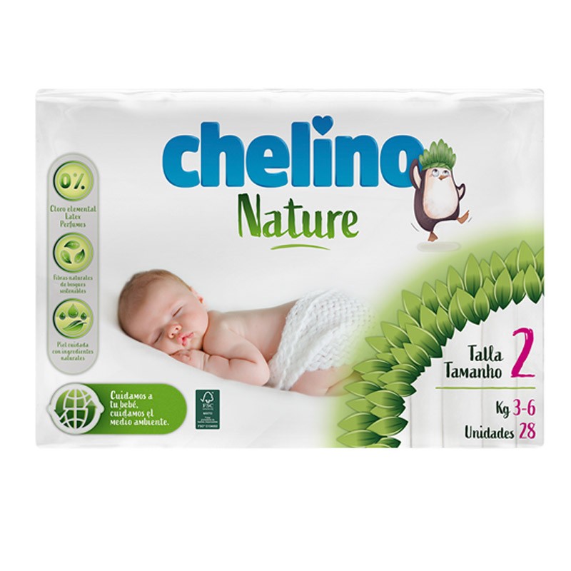 CHELINO Nature Pañales Talla 2 de 3 a 6 kilos 28 uds-1