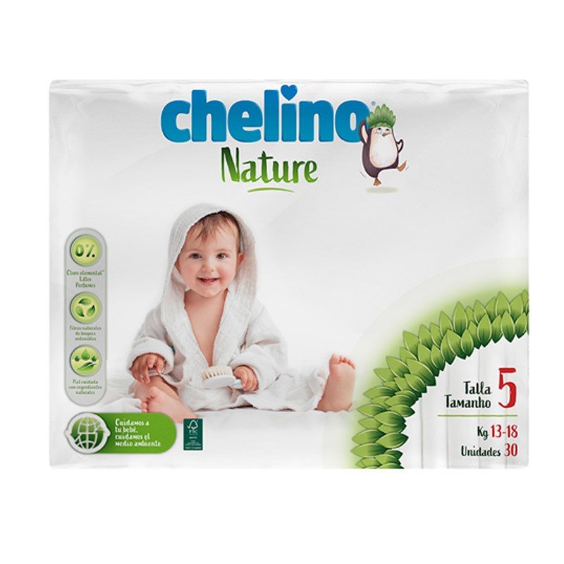 CHELINO Nature Pañales Talla 5 de 13 a 18 kilos 30 uds-1