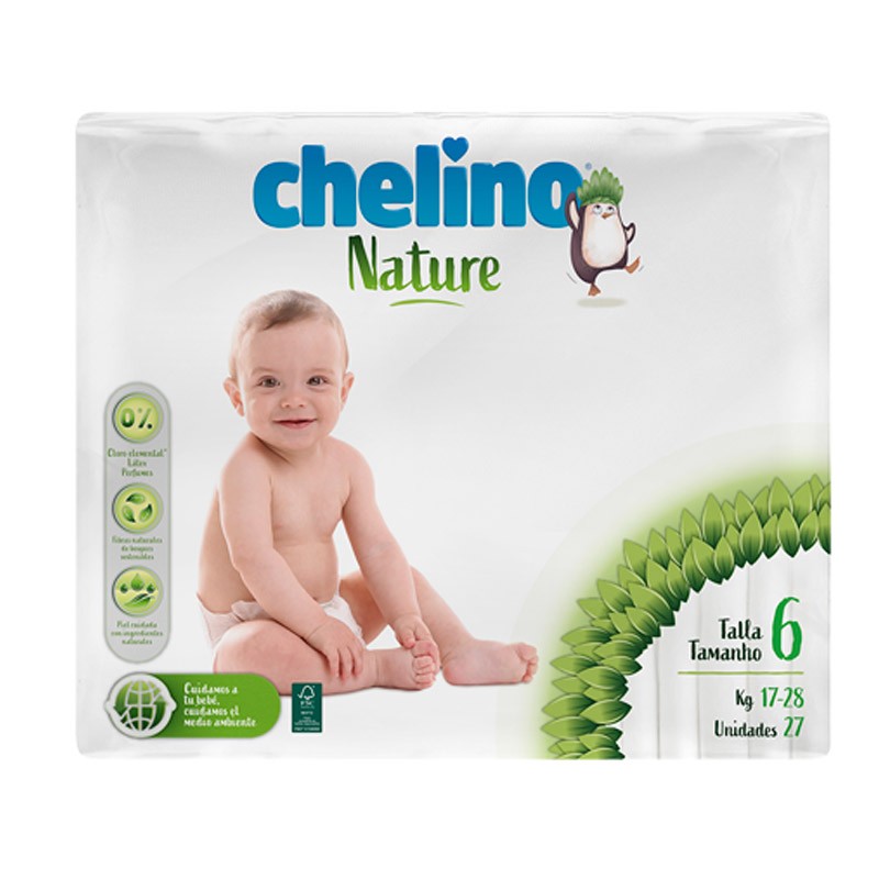 CHELINO Nature Pañales Talla 6 de 17 a 28 kilos 27 uds-1