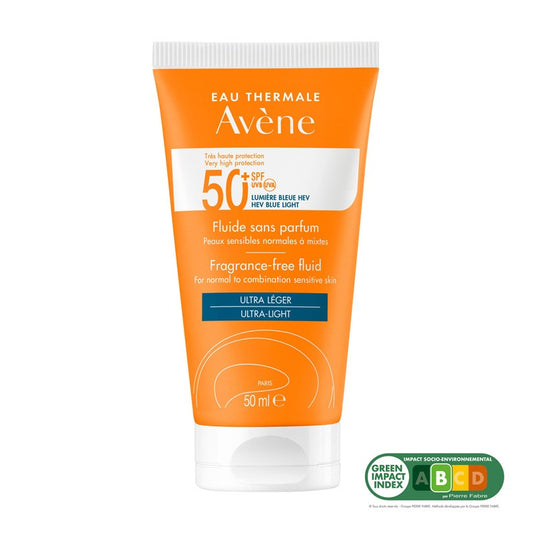 AVENE Solar Fluido Facial Toque Seco SPF50+ Sin Perfume 50ml-1