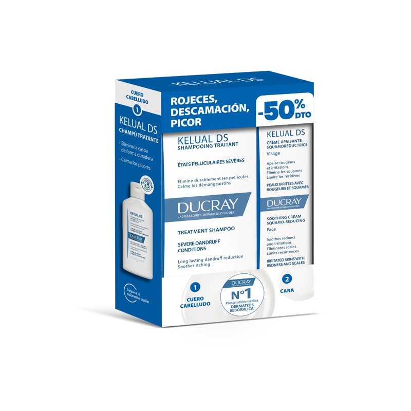 DUCRAY Kelual DS Champú Anticaspa 100ml + Kelual DS Crema Calmante 40ml-1