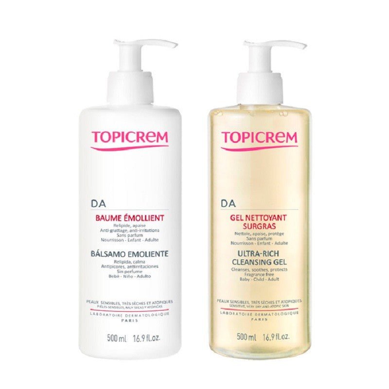 Topicrem DA Pack Bálsamo Emoliente 500 ml + Gel Limpiador 500ml-1