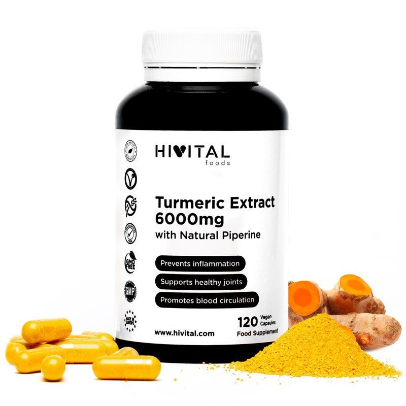Hivital Cúrcuma 6000 mg con pimienta negra 120 cápsulas-1