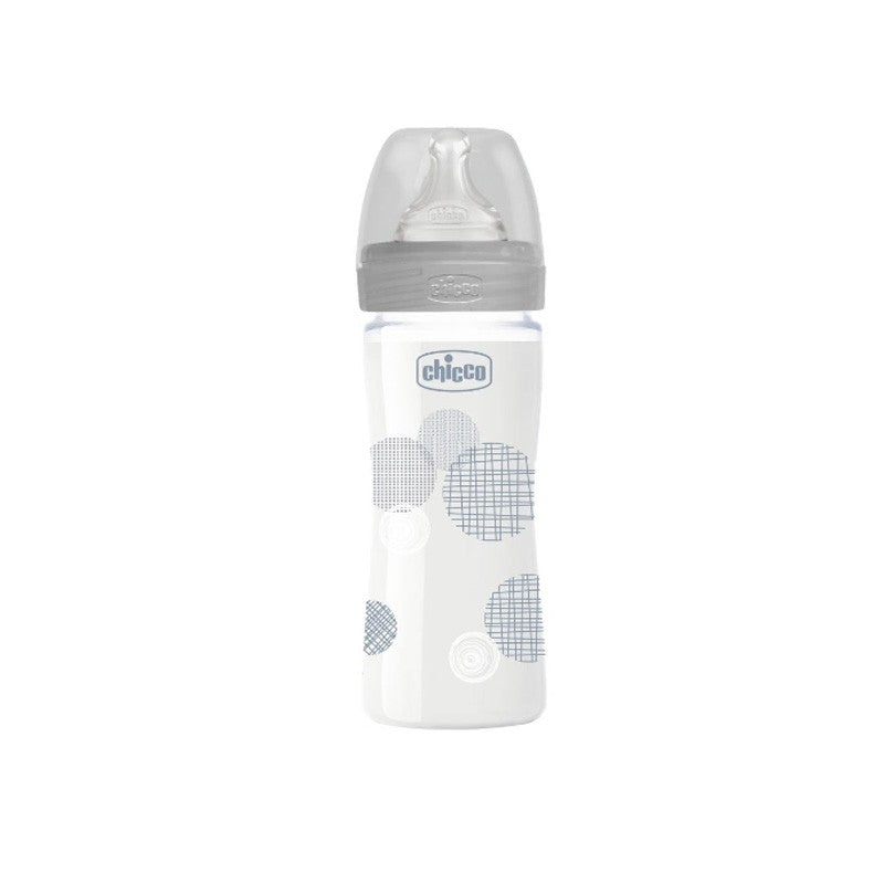 CHICCO Biberón Well-Being Vidrio 240ML Silicona Neutro-2