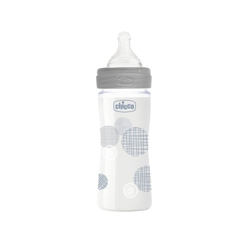CHICCO Biberón Well-Being Vidrio 240ML Silicona Neutro-3