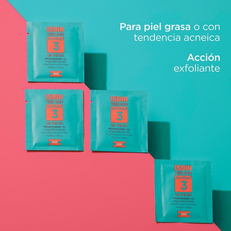 ISDIN ACNIBEN Teen Skin Minimizador de Imperfecciones 30 Toallitas-5