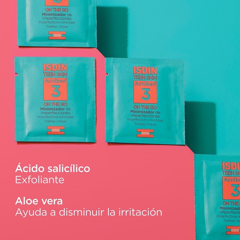 ISDIN ACNIBEN Teen Skin Minimizador de Imperfecciones 30 Toallitas-6