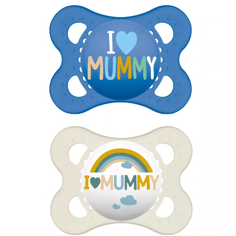 MAM Chupete Original Látex 0-6M 2 Unidades Azul-1