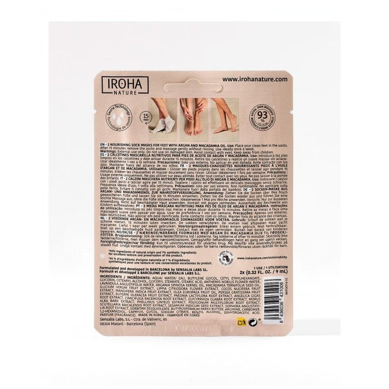 IROHA NATURE Calcetines Mascarilla Nutritivos con Aceite de Argán y Macadamia 2uds-4