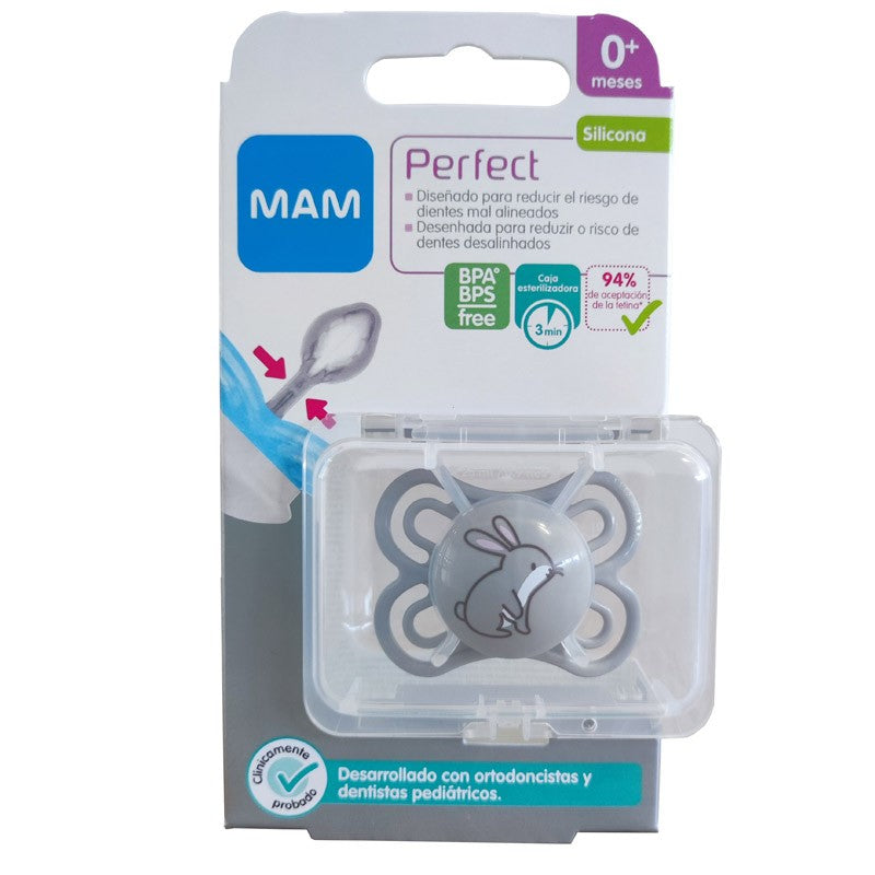 MAM Chupete Perfect Silicona +0M Neutro-1