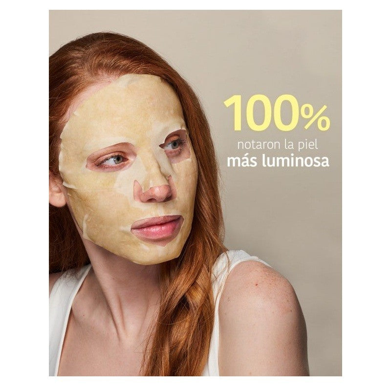 IROHA NATURE Masque facial en tissu éclaircissant et hydratant à la vitamine C 1 unité