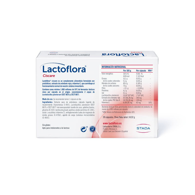 LACTOFLORA Ciscare Protector con Arándanos Molestias Urinarias 30 cápsulas-2
