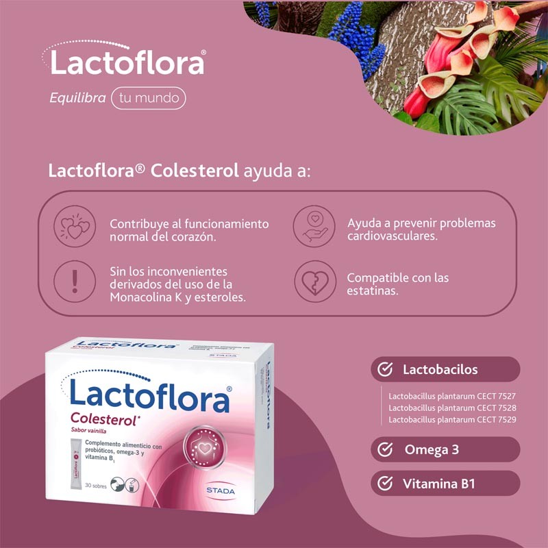 LACTOFLORA Colesterol sabor Vainilla 30 sobres-4