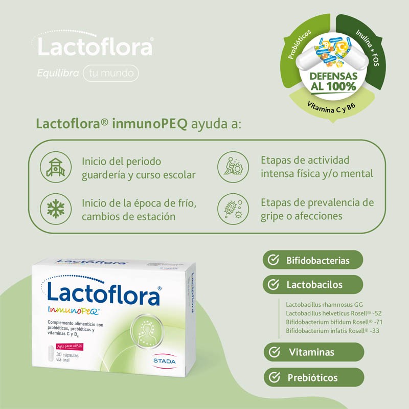 LACTOFLORA Probióticos InmunoPEQ 30 Cápsulas-3