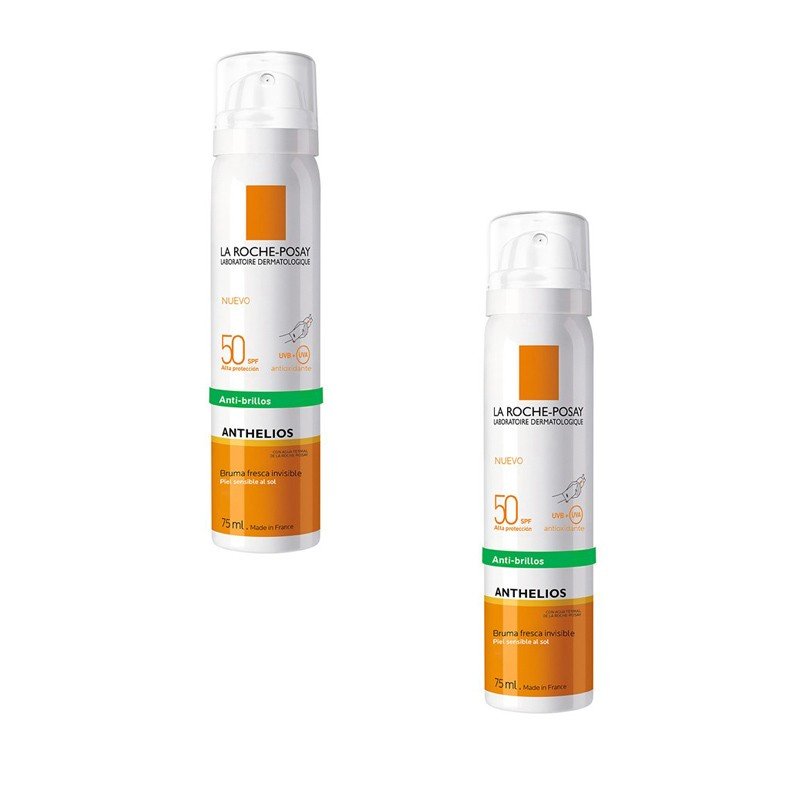 ANTHELIOS Bruma Facial Anti-Brillos SPF 50+ LA ROCHE POSAY Duplo OFERTA 2x75ml-1
