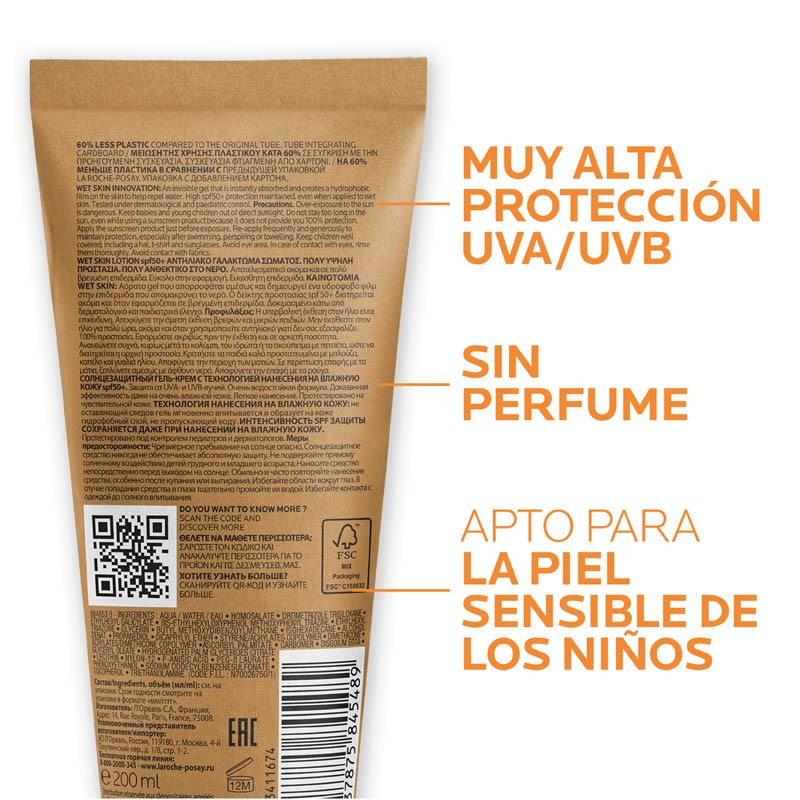 ANTHELIOS Dermo-Pediatrics Wet Skin Lotion SPF50+ LA ROCHE POSAY Duplo 2x200ml-3