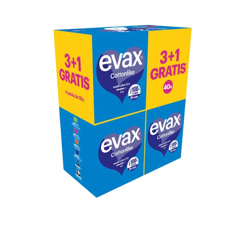 EVAX Cottonlike Super Plus Alas Quatripack 3+1 40 uds-1