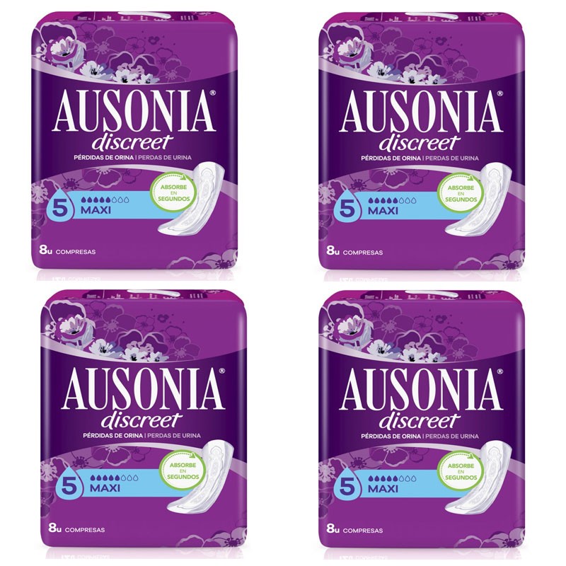 AUSONIA Discreet Extra Maxi Compresa Pack 4x8 Unidades-1