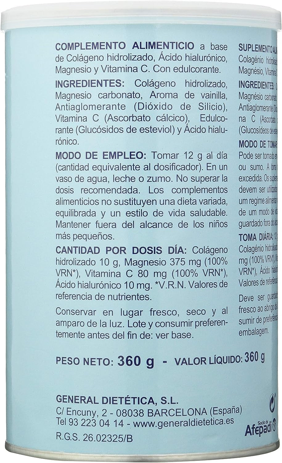 Integralia Colageno Soluble Plus Vainilla 360 Gramos-2