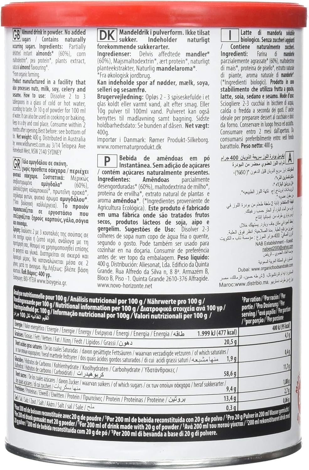 Nutriops Ecomil Almendra Nature Sin Azúcar 400g-2