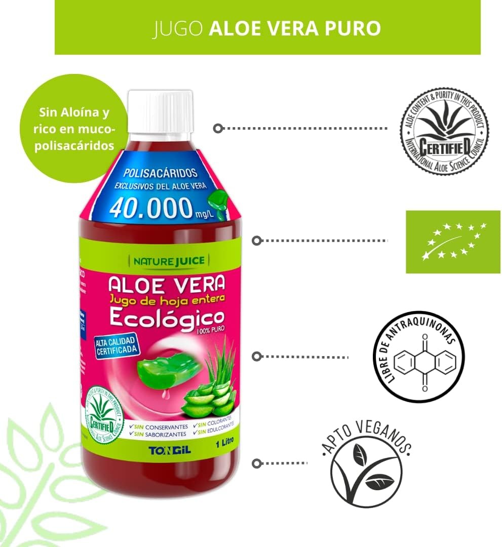 Tongil Aloe Vera Ecologico 100% Puro 1 Litro-2