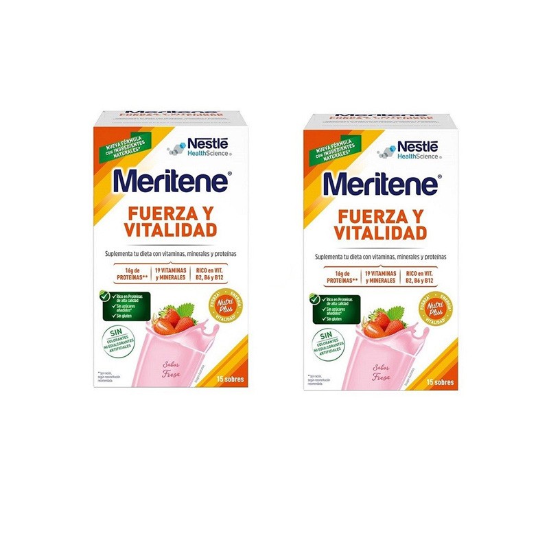 MERITENE Fuerza y Vitalidad Fresa DUPLO 2x15 sobres-1