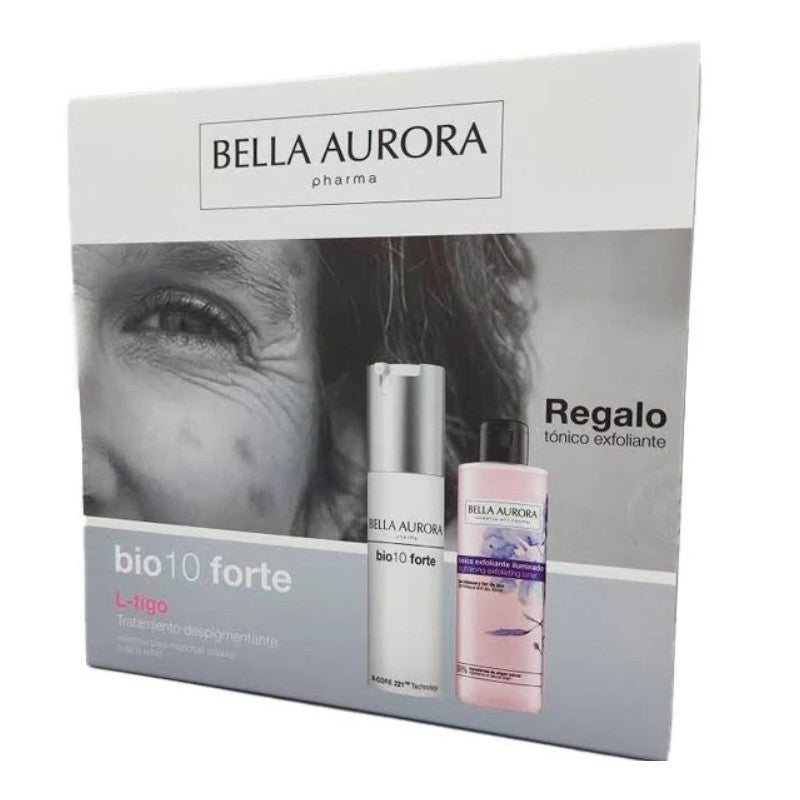 BELLA AURORA BIO 10 Forte L-Tigo Tratamiento Despigmentante 30ml + Tónico Exfoliante 200ml de REGALO-1