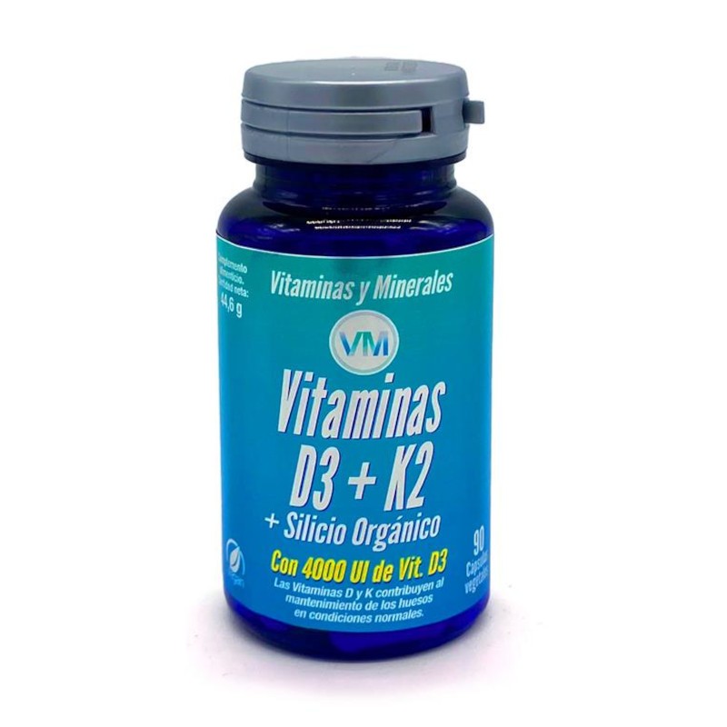 Vitaminas y Minerales  Vitamina D3+K2 60 Cápsulas Vegetal-1